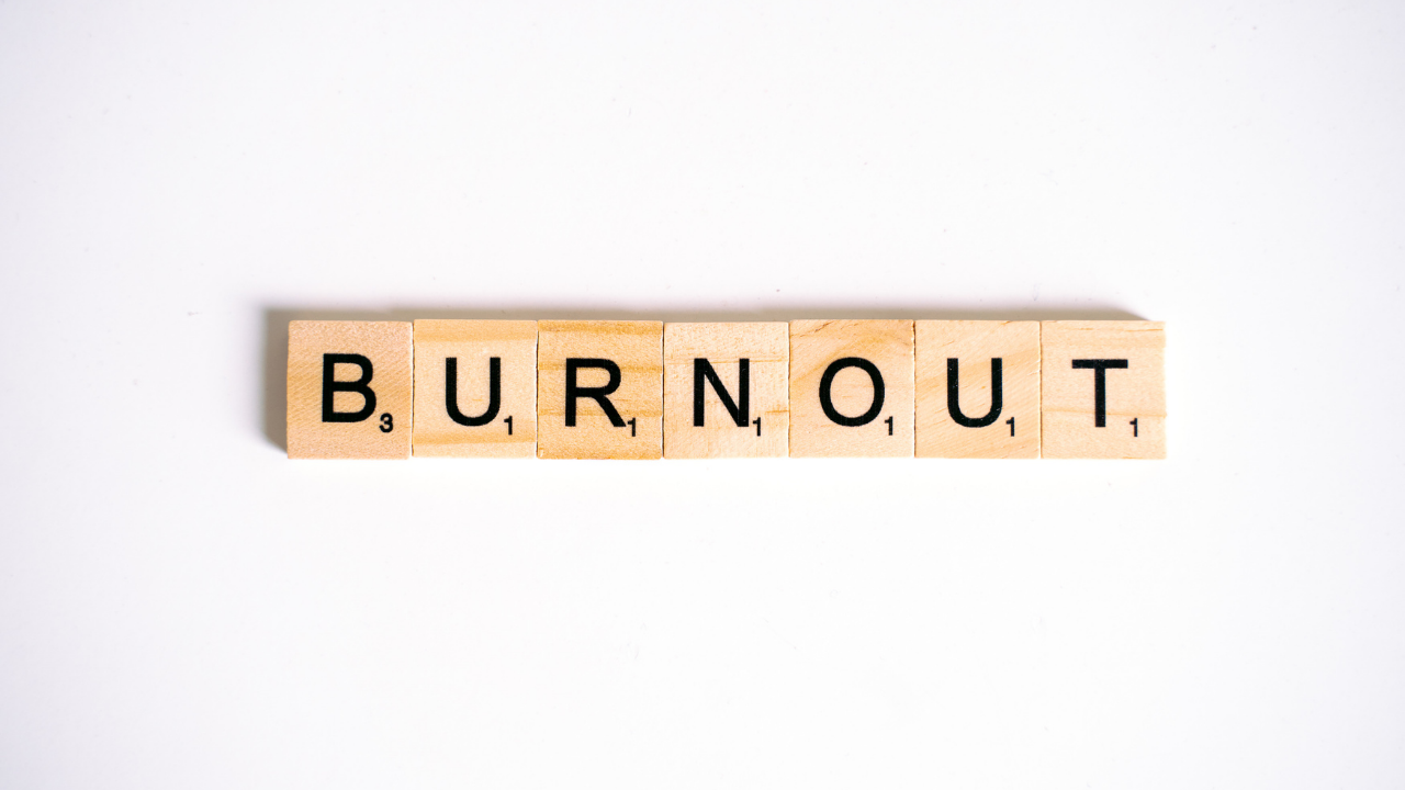 BURNOUT in scrabble tiles