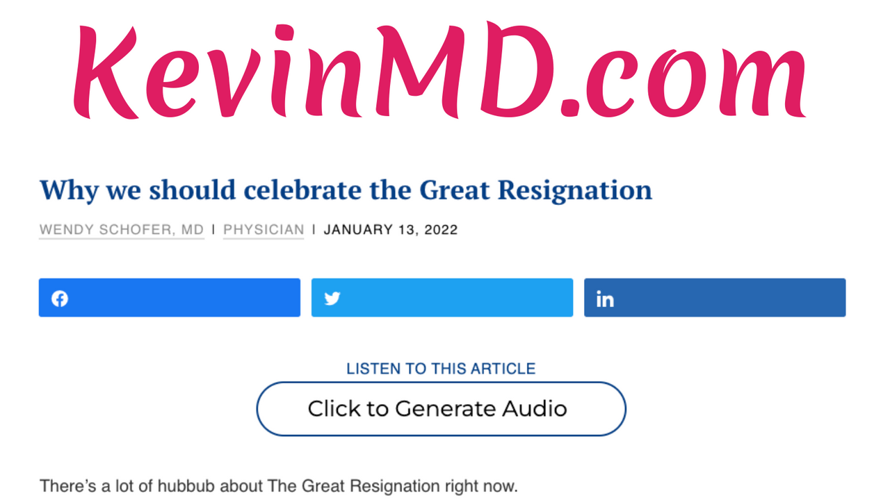 screenshot of article from KevinMD