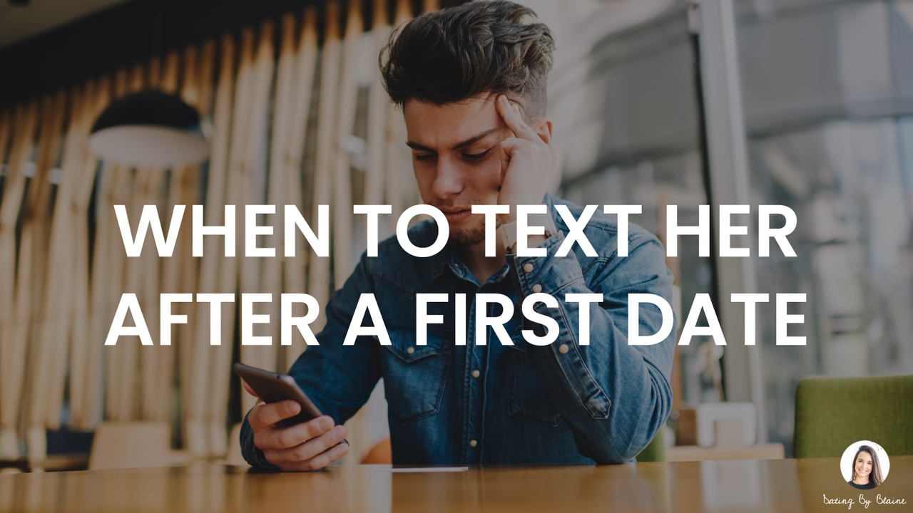 Man holding his phone to text a woman after a date