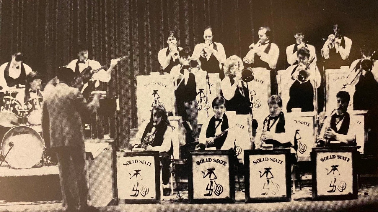 Christopher Maloney performing with Solid State, a big band from SUNY, Oswego