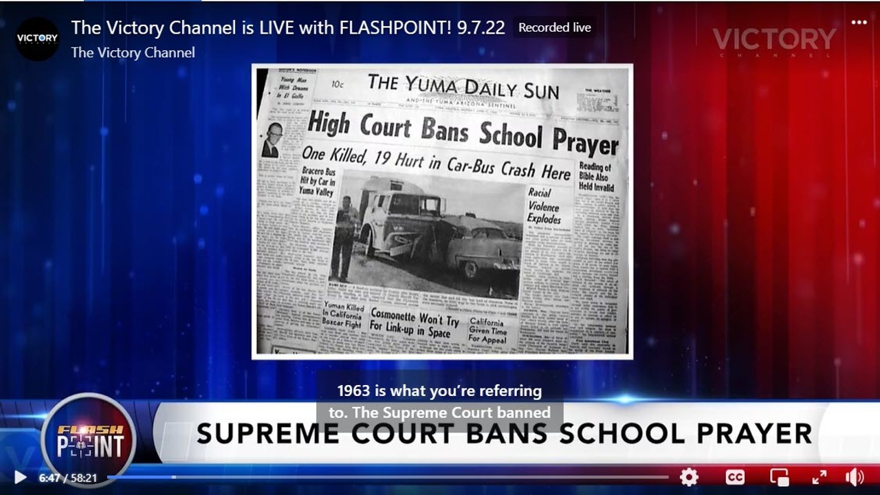 Flashpoint Prayer Removed from Schools in 1963