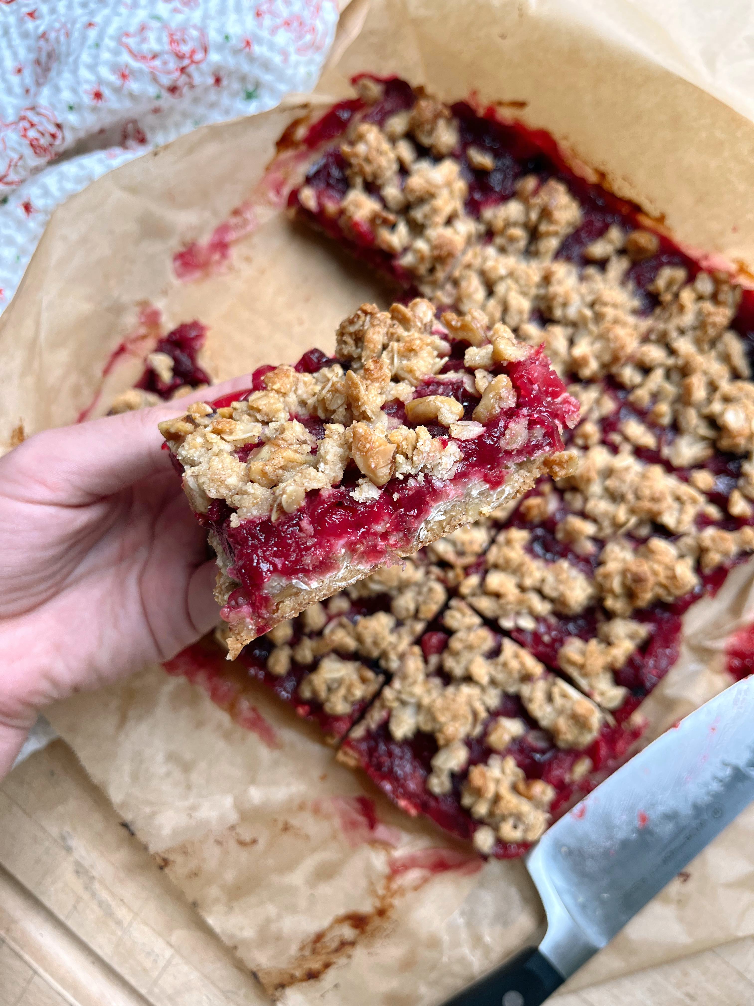 Cranberry Crumble Bars 