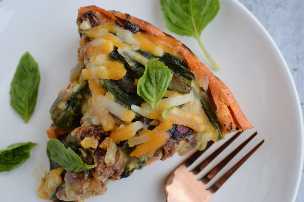 Spinach & Goat Cheese Sweet Potato Crust Quiche