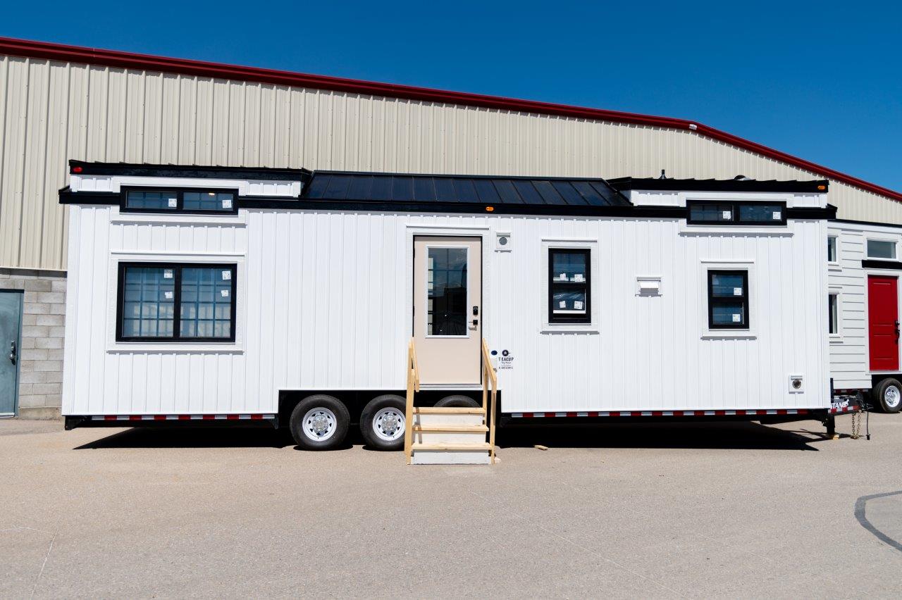 Tiny home with exterior cladding