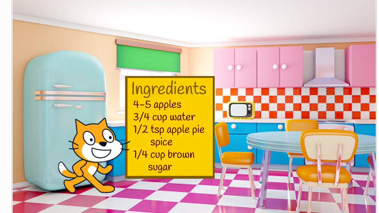 screenshot of Scratch image of applesauce recipe