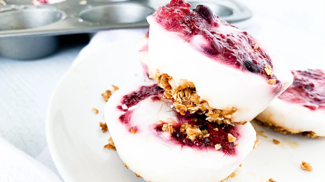 Parfait cups on a white plate