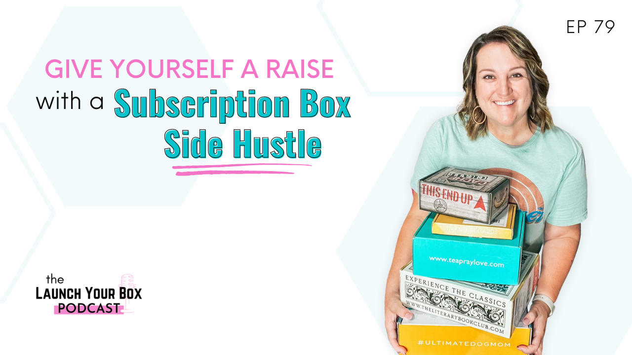 Sarah holding a stack of subscription boxes