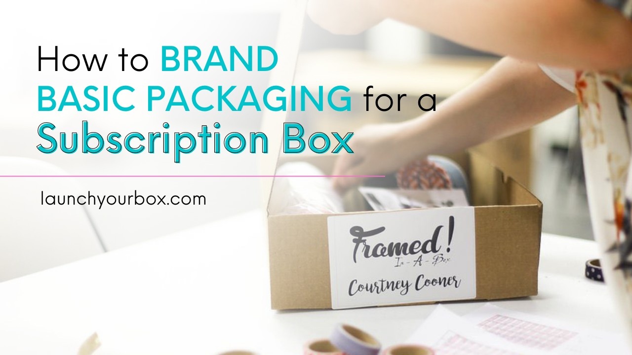 brown subscription box with a white label saying 