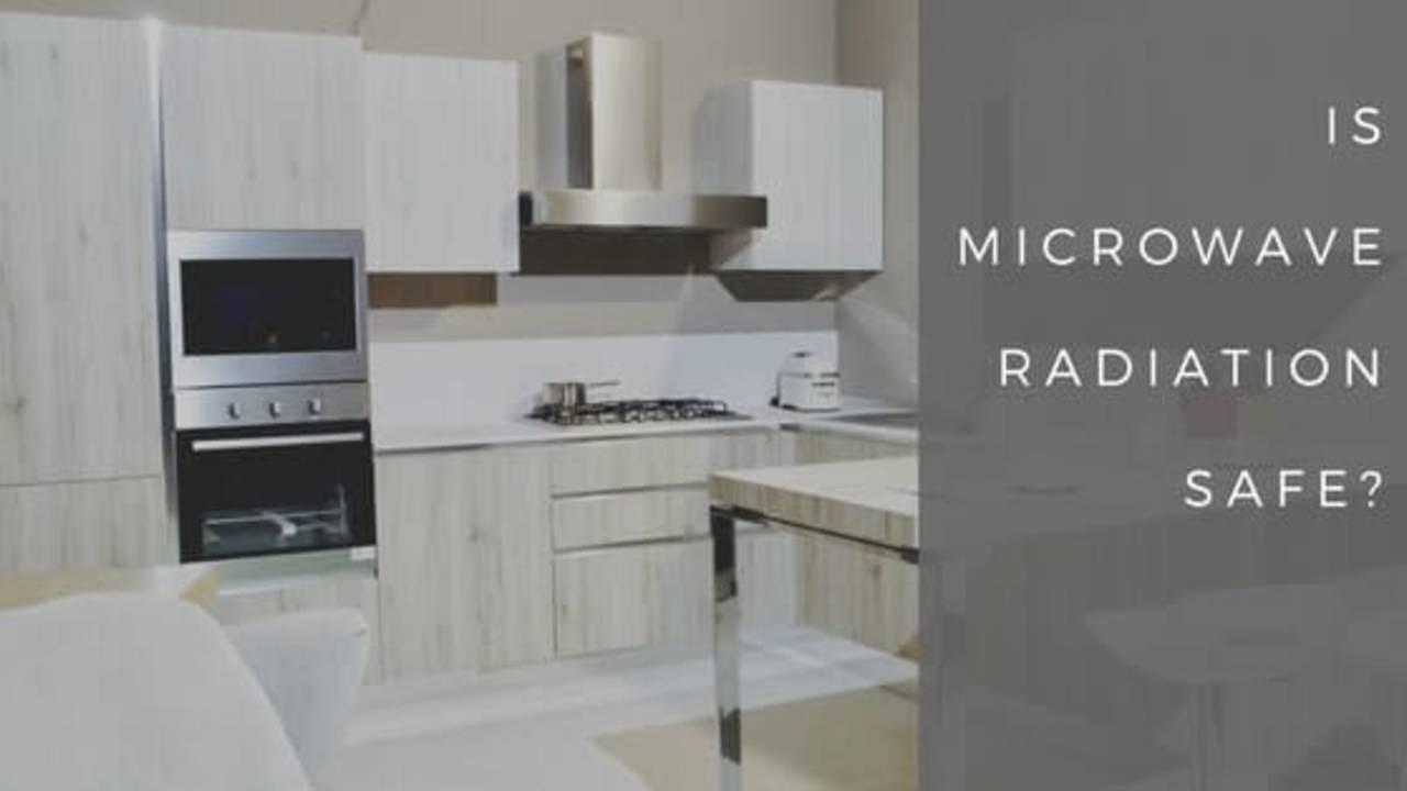 Microwave oven in white kitchen