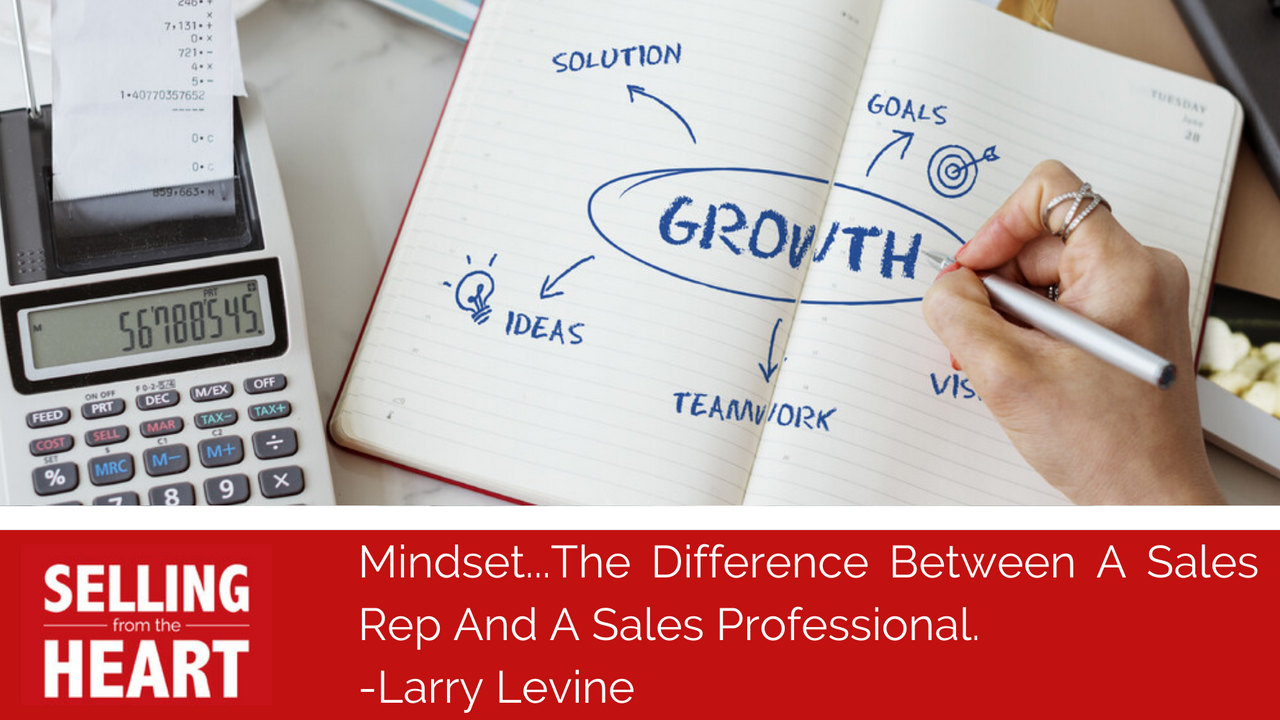 Mindset...The Difference Between A Sales Rep And A Sales Professional.