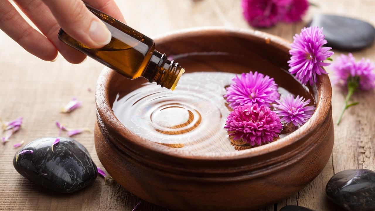 essential oil poured into a bowl