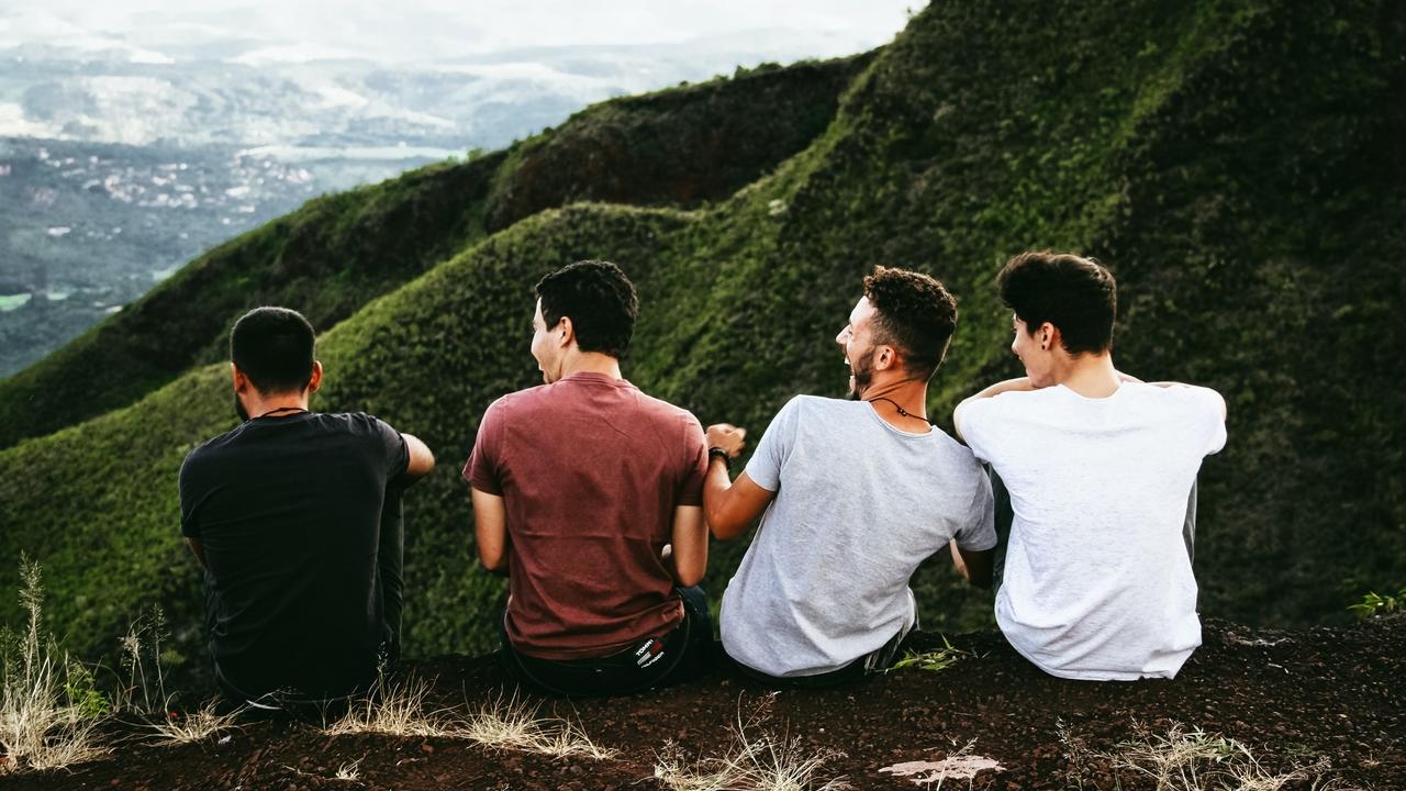 Diverse group of friends laughing