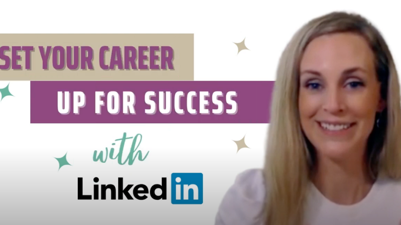 An image of Kristen Dyck in a white sweater, the text next to her reads: set your career up for success with LinkedIn