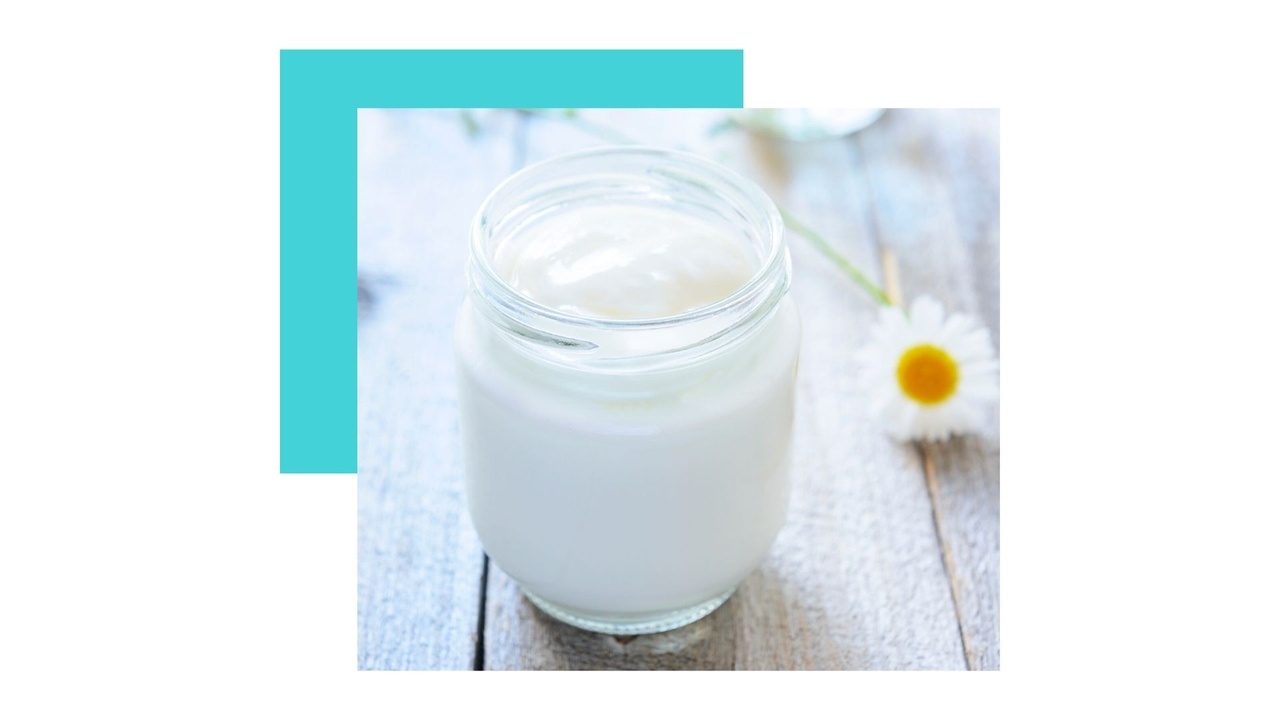 Jar of yogurt.