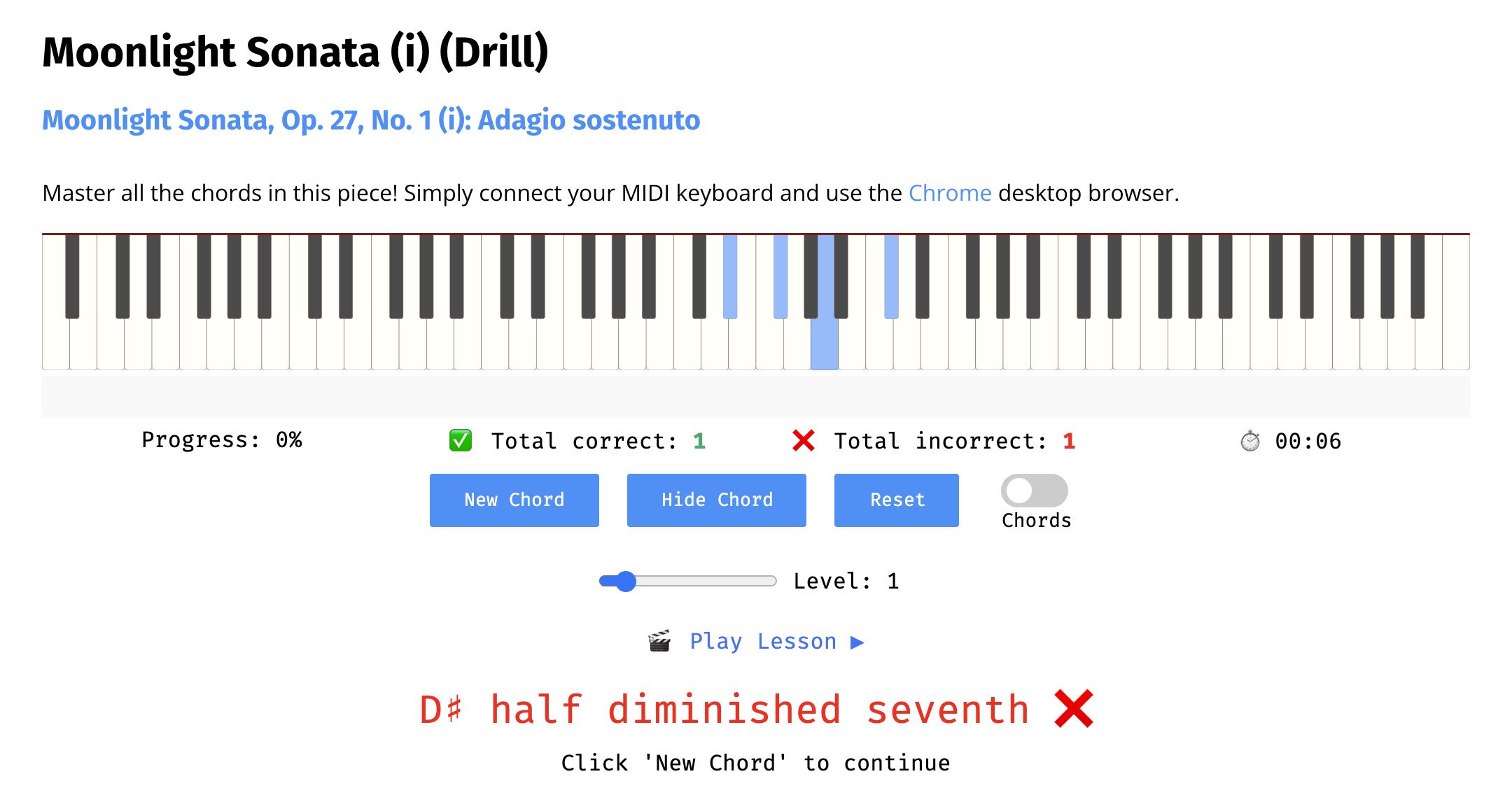 Chrome midi deals piano