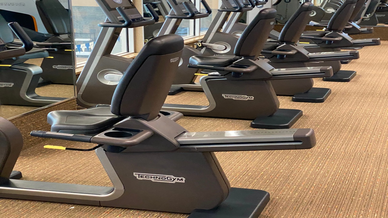 stationary bikes at the gym