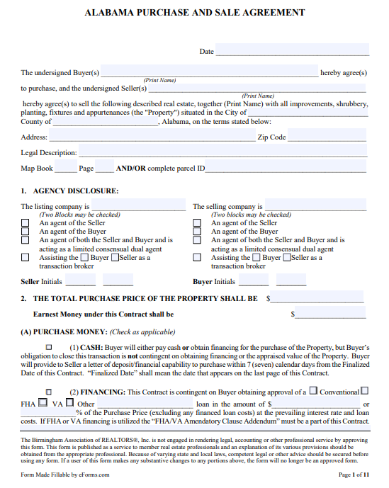 Alabama Real Estate Wholesale Contract At Johanna Reed Blog