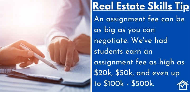 average real estate assignment fee