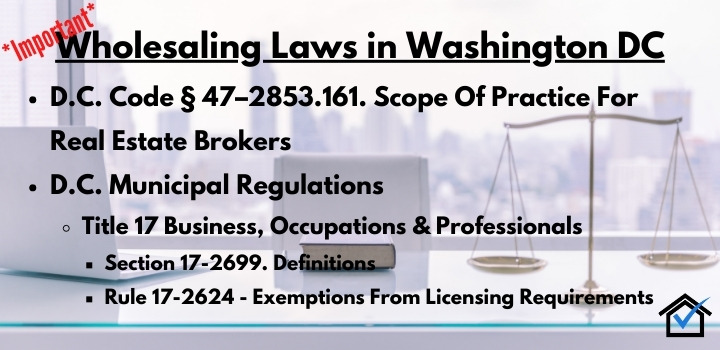 wholesaling laws Washington DC