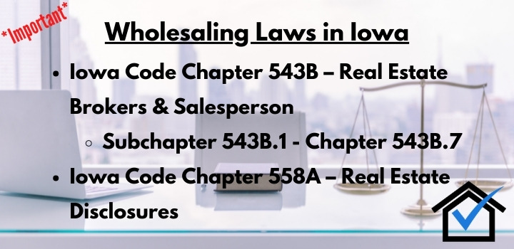 wholesaling laws Iowa