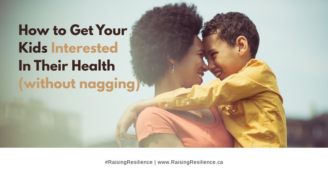 Parent celebrating with child after teaching them how to listen to their body and make healthy choices