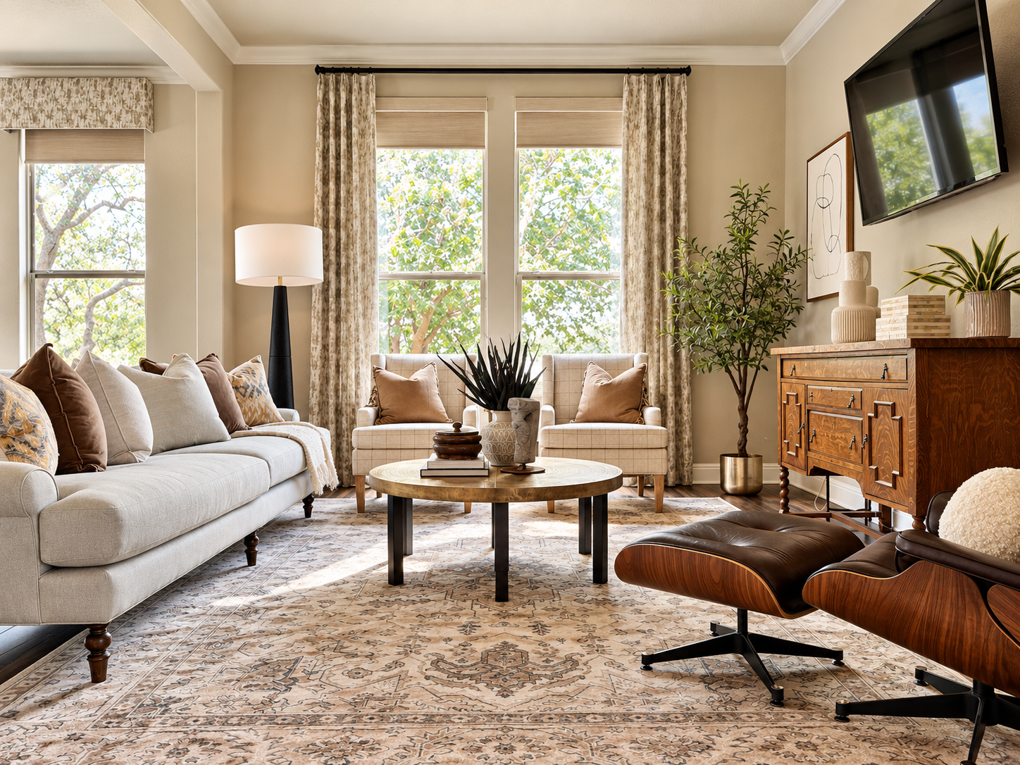 Warm Neutral Living Room Retreat.