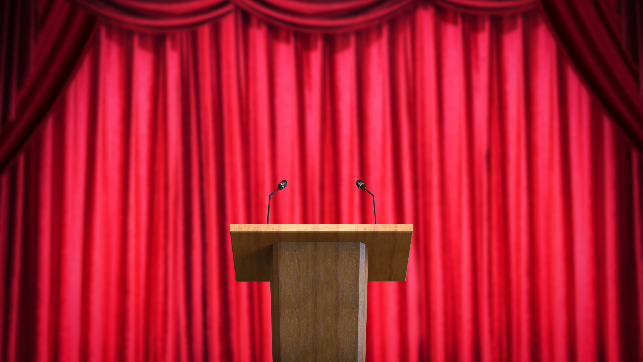 empty podium on a stage