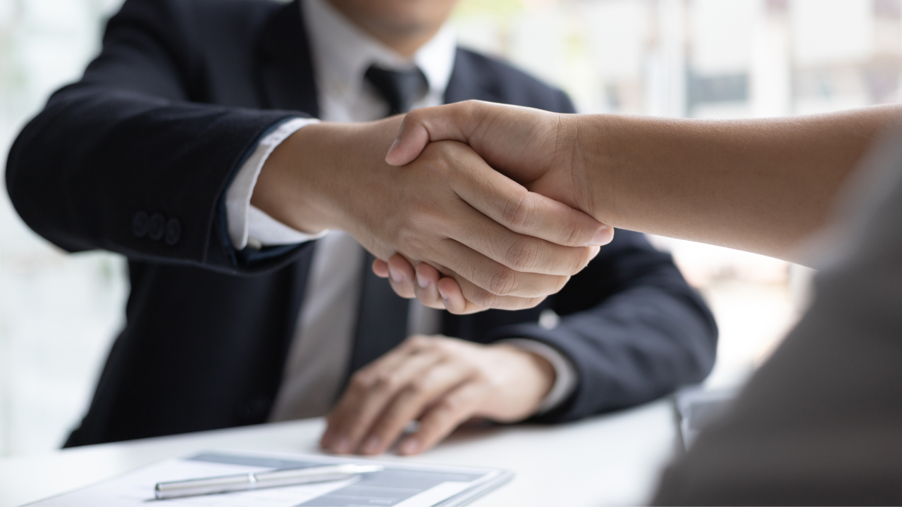 handshake with an employer