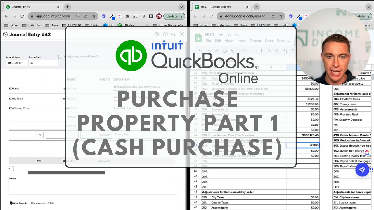 QB Online for RE Investors Purchase Property with Cash