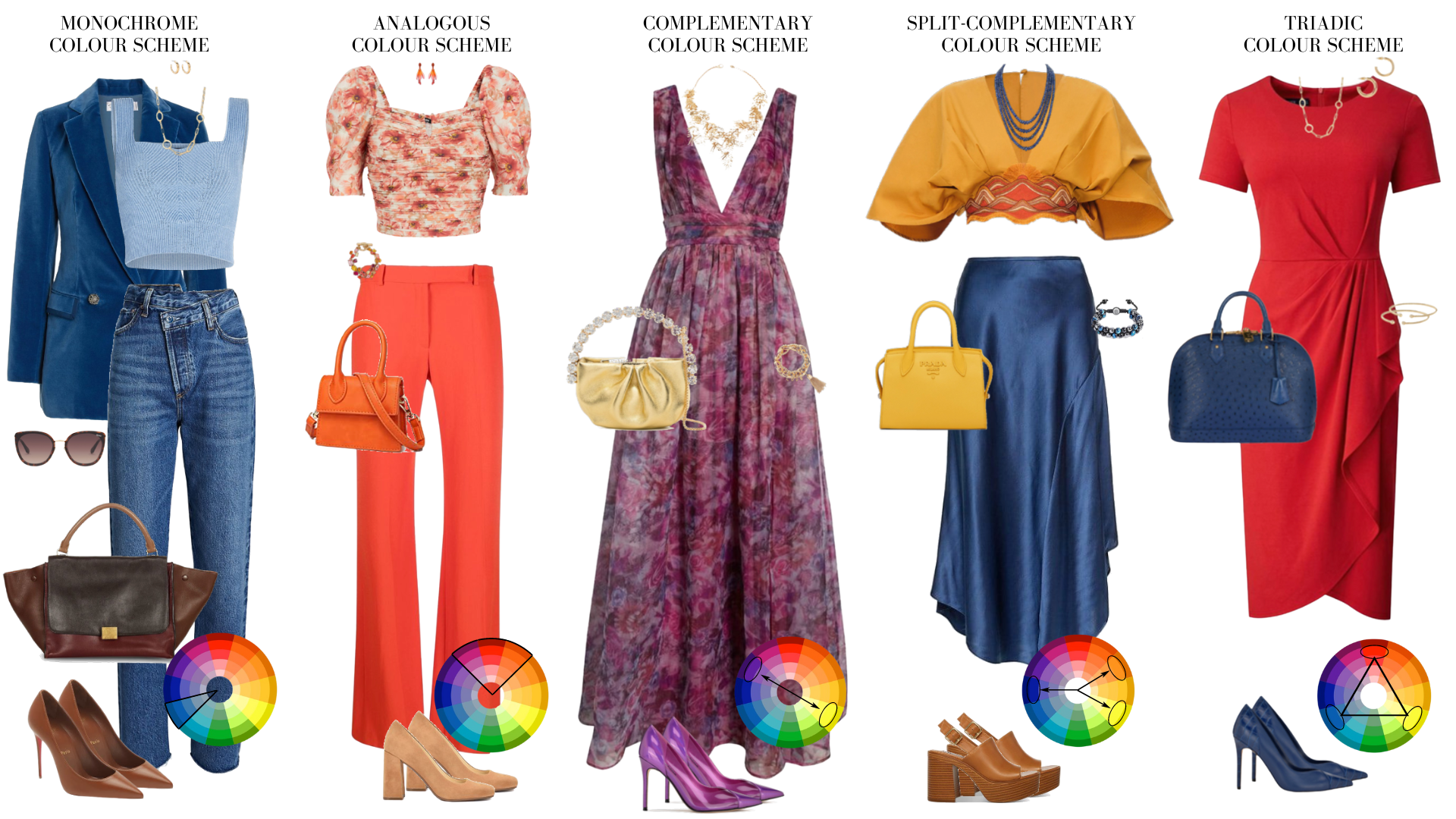 Split Complementary Colors Fashion