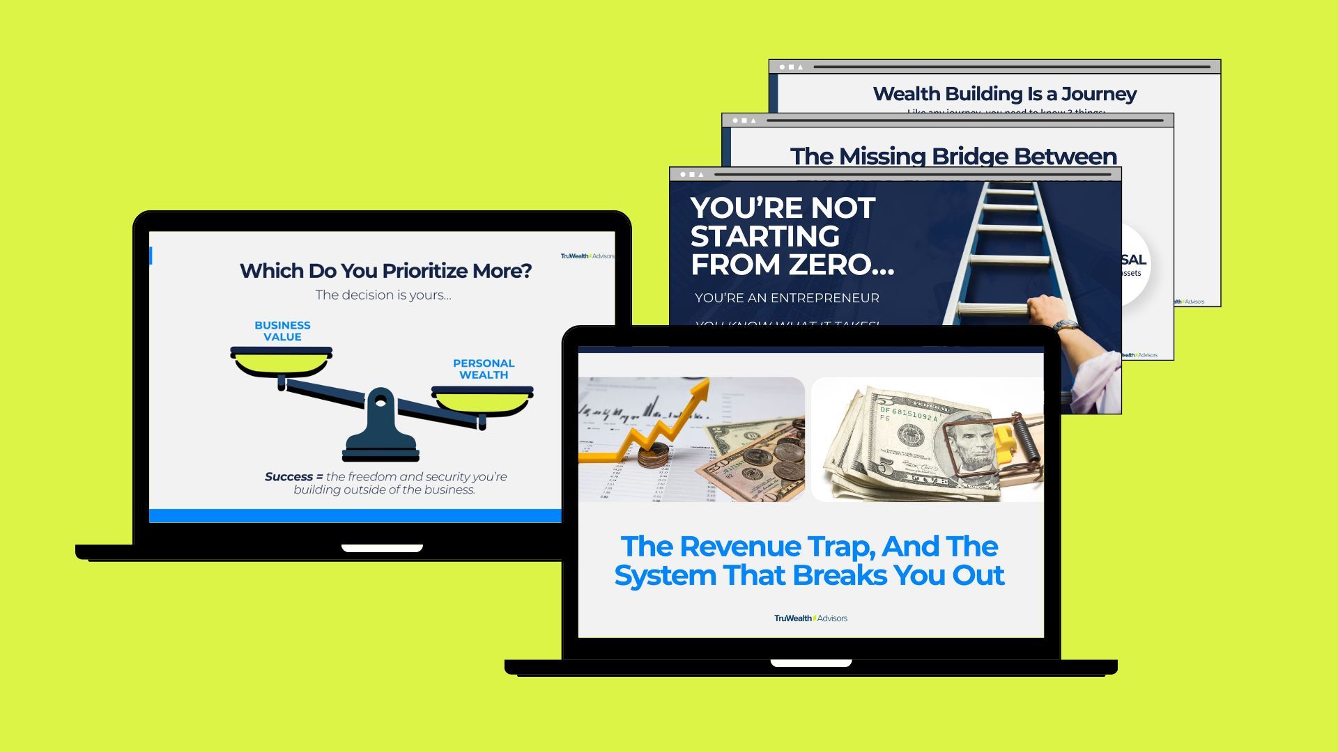 financial advisory course framework illustrating wealth ascension system with business strategy tax planning and wealth creation stages