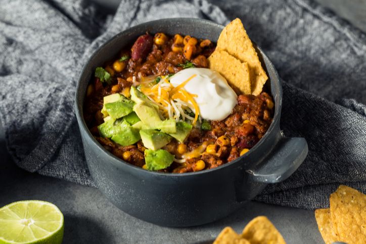 bowl of bean and turkey chili