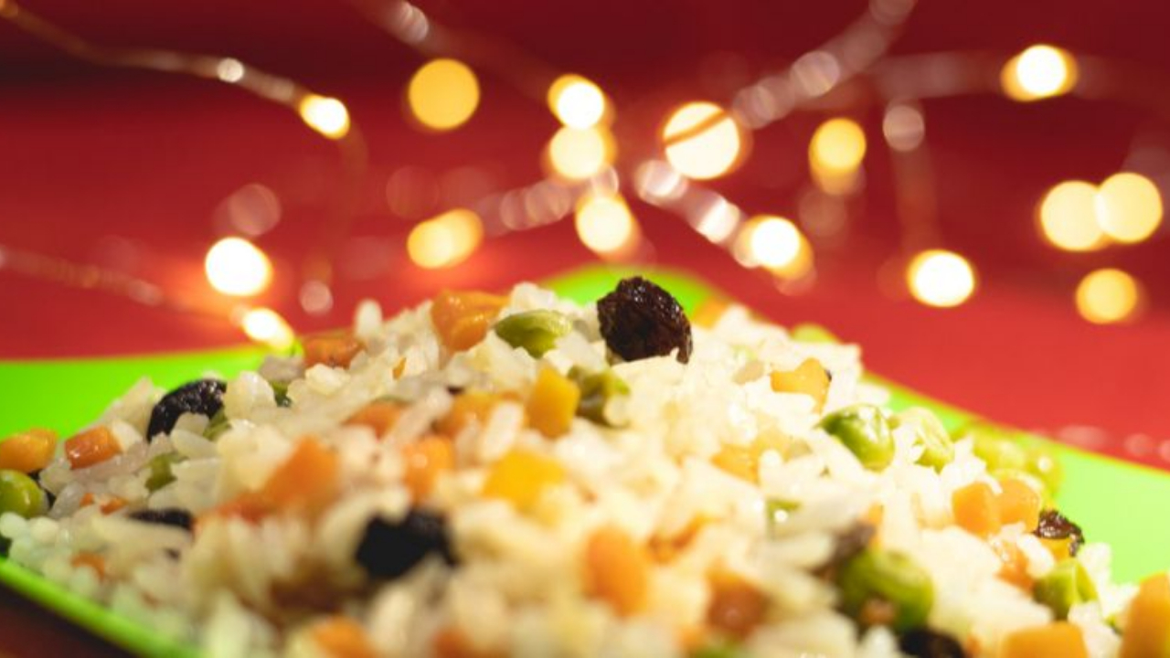 bowl of jeweled persian rice