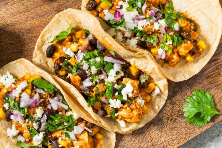 Black bean chickpea tacos