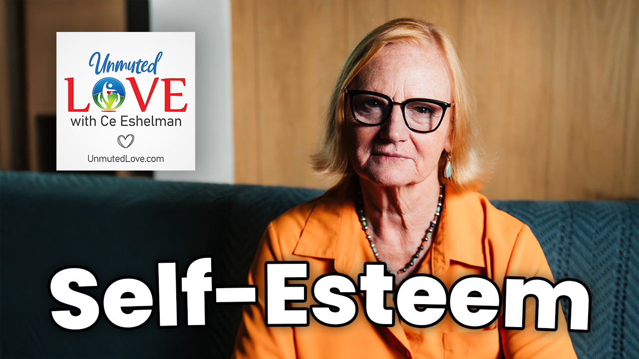 Ce sits on a couch. The words 