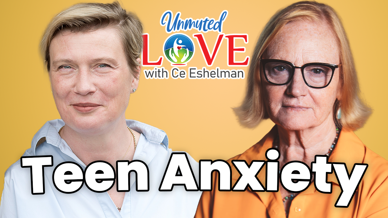 Ce and Emma Gleadhill in front of an orange background. The words 