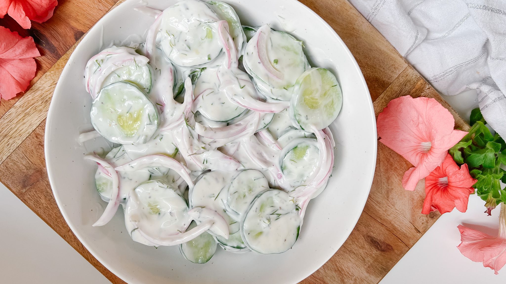 Creamy Cucumber Salad with Lemon Yogurt Dressing