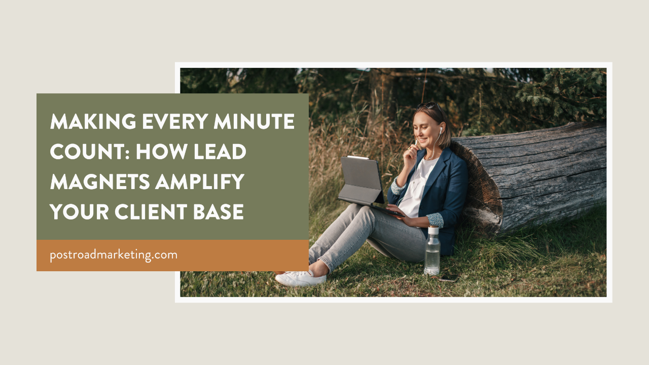 On-the-move female entrepreneur working outdoors with her laptop, in need of a lead magnet to efficiently attract more clients to her business