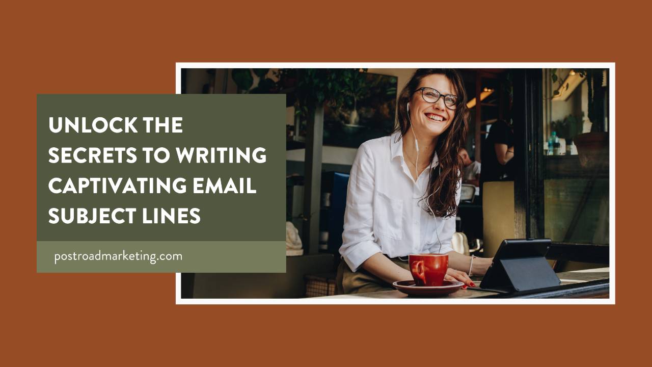 Woman working on a tablet to craft email subject lines for marketing campaign