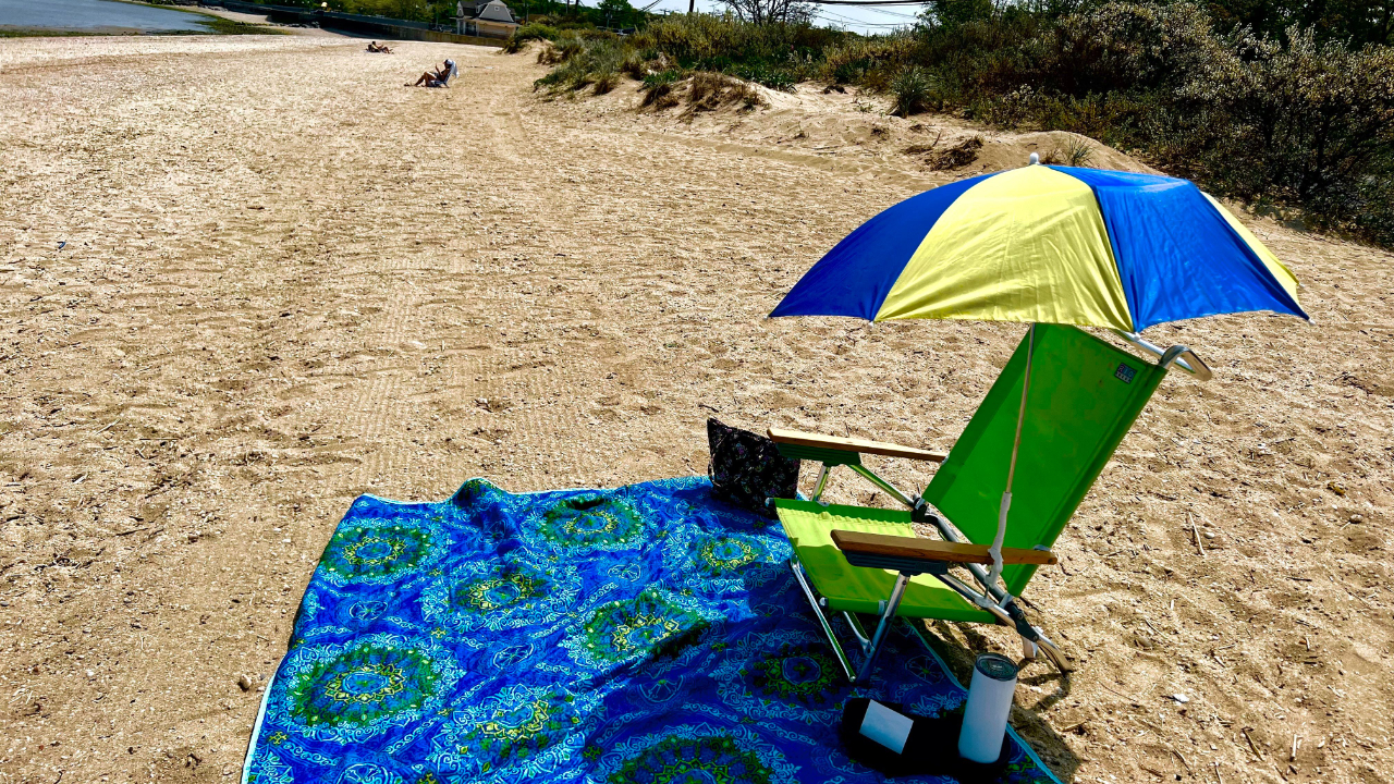 Beach chair for relaxation and JOMO