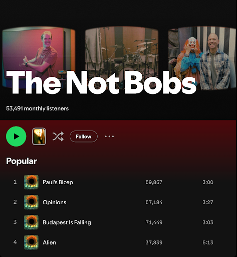 The Not Bobs Spotify artist profile