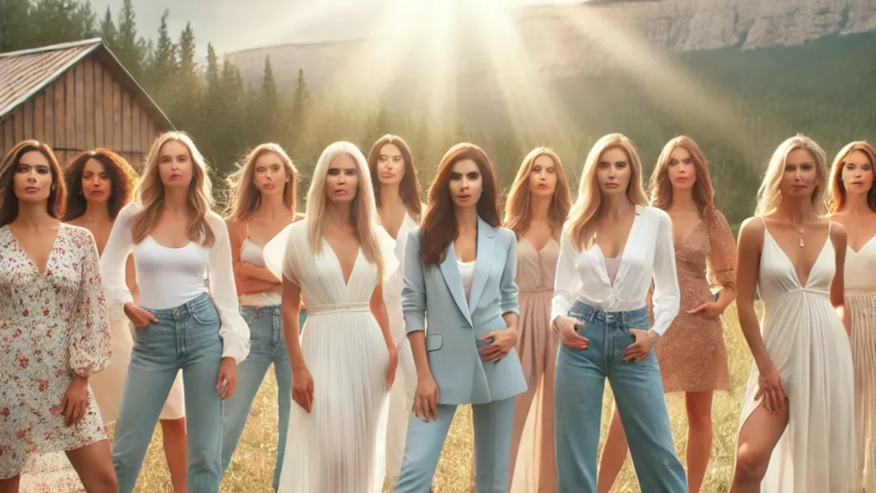 A group of strong, confident women standing together in a scenic outdoor setting, exuding empowerment, connection, and transformation. Representing feminine power, breakthrough, and success at a high-level transformational event.