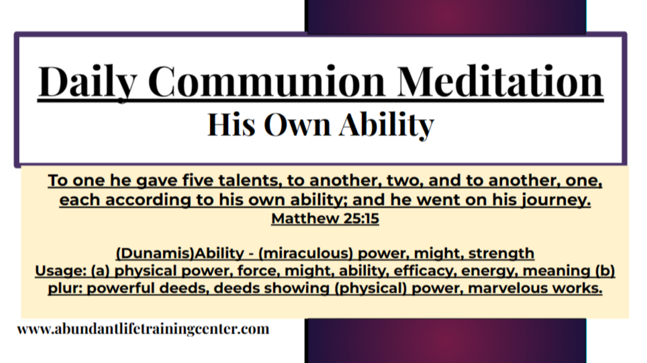 His Own Ability