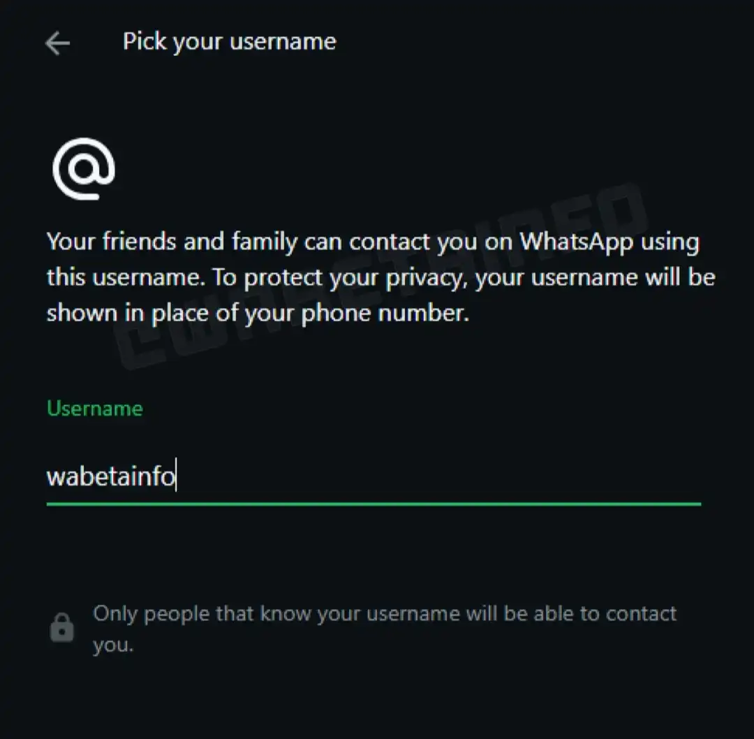 username whatsapp