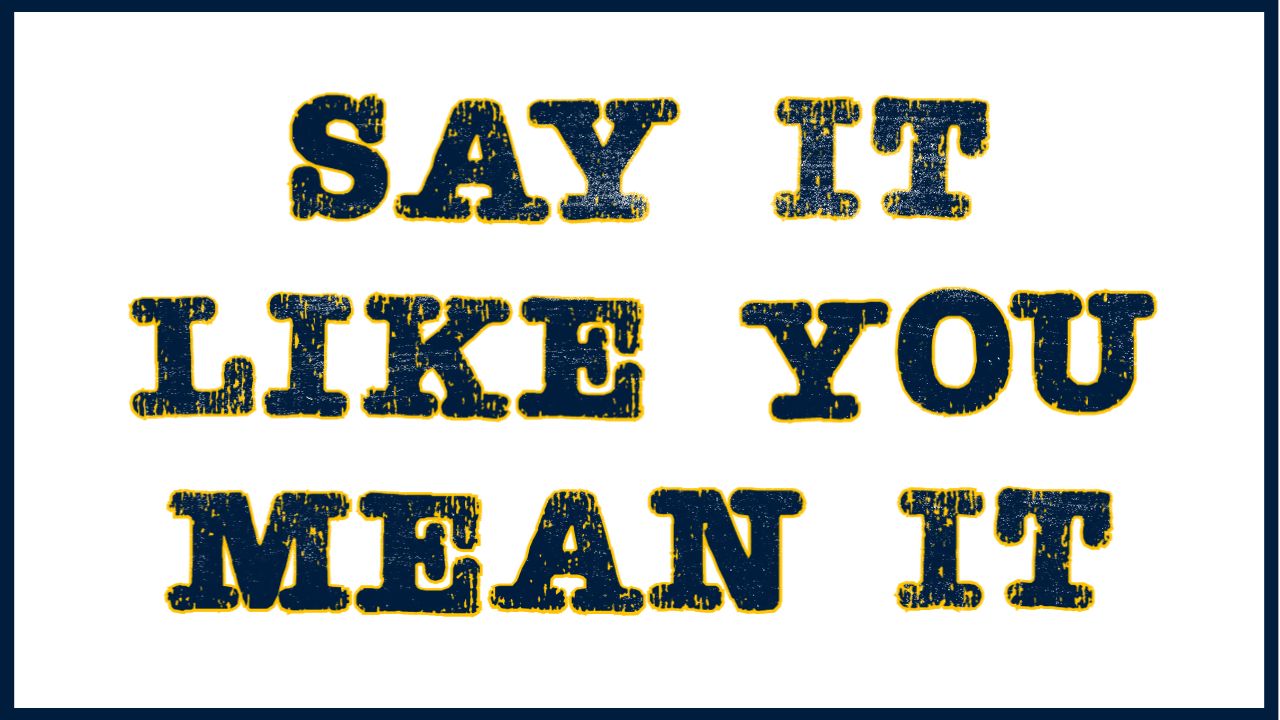 header that says "Say It Like You Mean It"