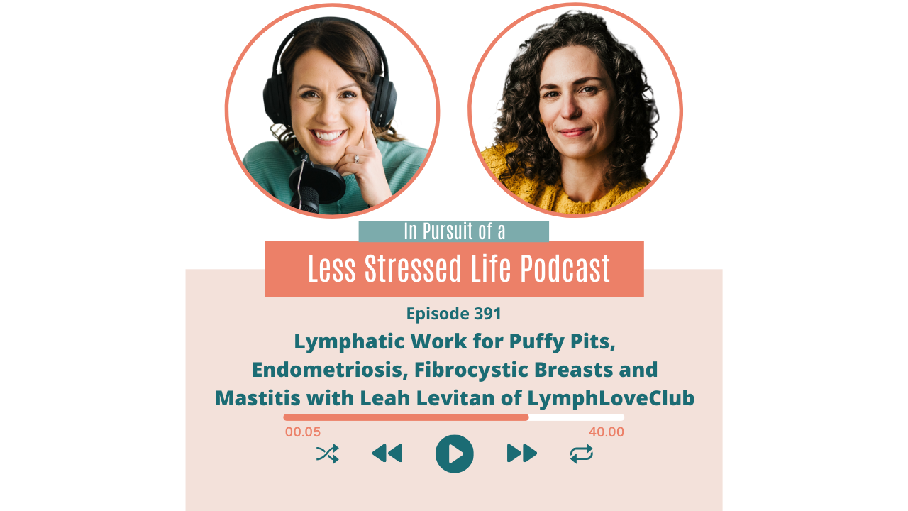 Podcast cover are featuring Christa Biegler and Leah Levitan: Episode 391 Lymphatic Work for Puffy Pits, Endometriosis, Fibrocystic Breasts and Mastitis with Leah Levitan of LymphLoveClub