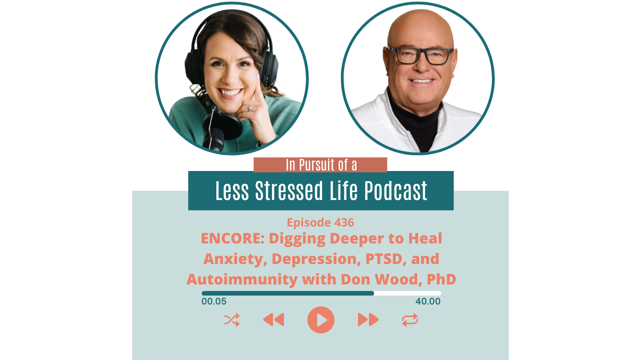 Podcast cover art featuring Christa Biegler and Don Wood: Episode 436 ENCORE: Digging Deeper to Heal Anxiety, Depression, PTSD, and Autoimmunity with Don Wood, PhD