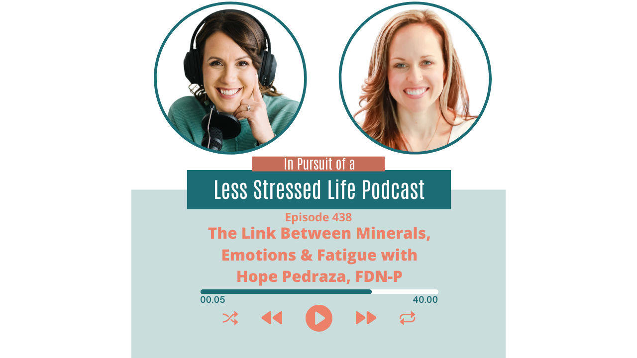 Podcast cover art featuring Christa Biegler and Hope Pedraza: Episode 438 The Link Between Minerals, Emotions & Fatigue with Hope Pedraza, FDN-P