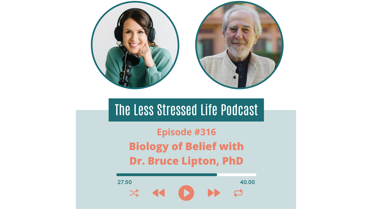 Picture of podcast cover art with Christa Biegler and Dr. Bruce Lipton: Episode 316 Biology of Belief with Dr. Bruce Lipton, PhD