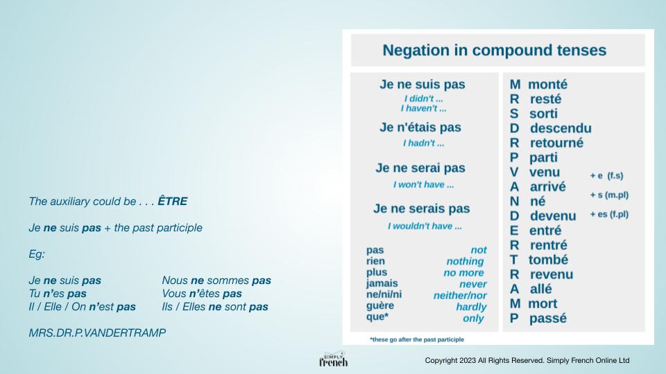How To Do French Negatives In Compound Tenses How To Do French Negatives In Compound Tenses